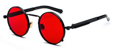 Load image into Gallery viewer, Peekaboo clear red sunglasses men steampunk 2023 metal frame retro vintage round sun glasses for women black uv400