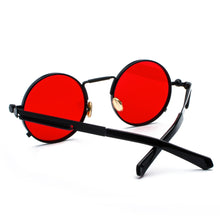 Load image into Gallery viewer, Peekaboo clear red sunglasses men steampunk 2023 metal frame retro vintage round sun glasses for women black uv400