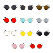 Load image into Gallery viewer, Peekaboo clear red sunglasses men steampunk 2023 metal frame retro vintage round sun glasses for women black uv400