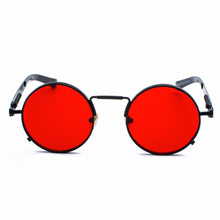 Load image into Gallery viewer, Peekaboo clear red sunglasses men steampunk 2023 metal frame retro vintage round sun glasses for women black uv400