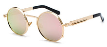 Load image into Gallery viewer, Peekaboo clear red sunglasses men steampunk 2023 metal frame retro vintage round sun glasses for women black uv400