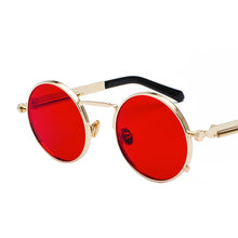 Load image into Gallery viewer, Peekaboo clear red sunglasses men steampunk 2023 metal frame retro vintage round sun glasses for women black uv400