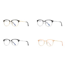 Load image into Gallery viewer, Peekaboo computer optical eye glasses anti blue light black semi-rimless half metal tr90 eyeglasses women eyewear men unisex