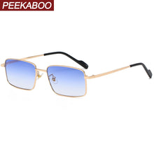 Load image into Gallery viewer, Peekaboo driving metal sunglasses men square male blue brown sun glasses for women uv400 2023 summer accessories drop ship
