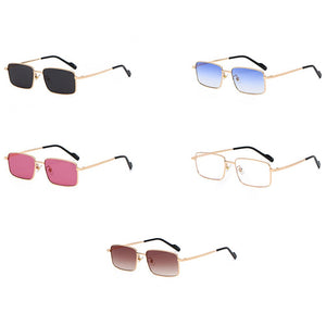 Peekaboo driving metal sunglasses men square male blue brown sun glasses for women uv400 2023 summer accessories drop ship