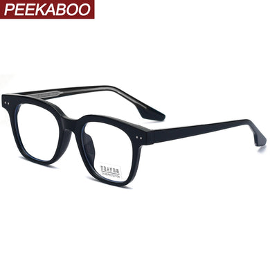 Peekaboo female glasses for men TR90  acetate square glasses frame women clear lens black transparent unisex