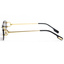 Load image into Gallery viewer, Peekaboo frameless retro sunglasses rimless square women oval metal eyeglasses for men polygon gold blue brown 2023 uv400