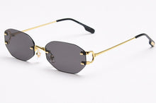 Load image into Gallery viewer, Peekaboo frameless retro sunglasses rimless square women oval metal eyeglasses for men polygon gold blue brown 2023 uv400