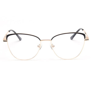 Peekaboo gold metal spectacle frames women spring hinge female cat eye glasses frame vintage clear lens gift items pink