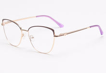 Load image into Gallery viewer, Peekaboo gold metal spectacle frames women spring hinge female cat eye glasses frame vintage clear lens gift items pink