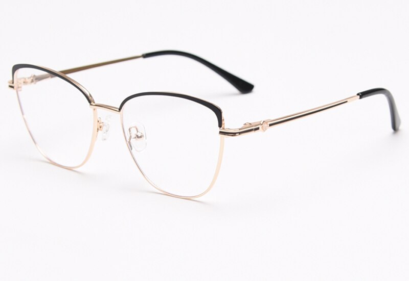 Peekaboo gold metal spectacle frames women spring hinge female cat eye glasses frame vintage clear lens gift items pink