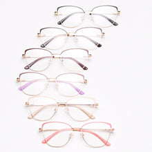 Load image into Gallery viewer, Peekaboo gold metal spectacle frames women spring hinge female cat eye glasses frame vintage clear lens gift items pink