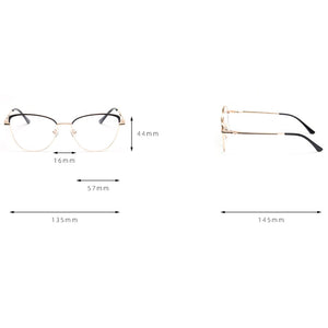 Peekaboo gold metal spectacle frames women spring hinge female cat eye glasses frame vintage clear lens gift items pink