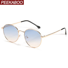 Load image into Gallery viewer, Peekaboo gold metal glasses for men gradient lens uv400 women small sunglasses round 2023 accessories summer blue brown