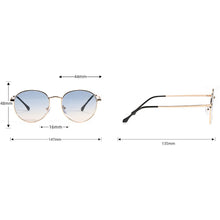 Load image into Gallery viewer, Peekaboo gold metal glasses for men gradient lens uv400 women small sunglasses round 2023 accessories summer blue brown