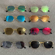 Load image into Gallery viewer, Peekaboo gold metal mirror square frame sunglasses women vintage 2022 blue green male sun glasses for men uv400 high quality