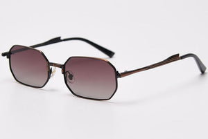 Peekaboo gold metal rectangular sunglasses men polarized uv400 retro male female sun glasses vintage irregular 2023 summer