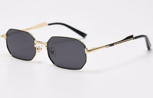 Peekaboo gold metal rectangular sunglasses men polarized uv400 retro male female sun glasses vintage irregular 2023 summer
