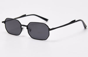 Peekaboo gold metal rectangular sunglasses men polarized uv400 retro male female sun glasses vintage irregular 2023 summer