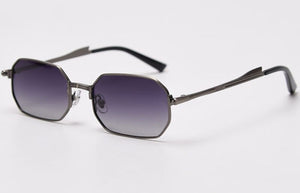 Peekaboo gold metal rectangular sunglasses men polarized uv400 retro male female sun glasses vintage irregular 2023 summer