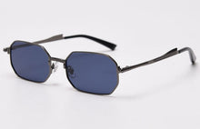 Load image into Gallery viewer, Peekaboo gold metal rectangular sunglasses men polarized uv400 retro male female sun glasses vintage irregular 2023 summer