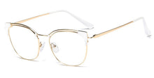 Load image into Gallery viewer, Peekaboo gold metal retro eye glasses women transparent lens accessorries eyewear frames cat eye gift for ladies