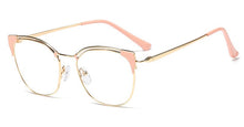 Load image into Gallery viewer, Peekaboo gold metal retro eye glasses women transparent lens accessorries eyewear frames cat eye gift for ladies