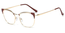 Load image into Gallery viewer, Peekaboo gold metal retro eye glasses women transparent lens accessorries eyewear frames cat eye gift for ladies