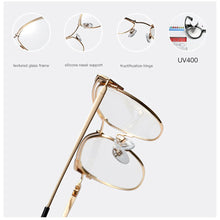 Load image into Gallery viewer, Peekaboo gold metal retro eye glasses women transparent lens accessorries eyewear frames cat eye gift for ladies