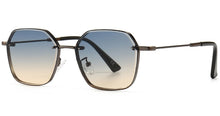 Load image into Gallery viewer, Peekaboo gold metal sunglasses for men retro uv400 2022 square sun glasses for women gradient lens brown