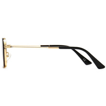 Load image into Gallery viewer, Peekaboo gold metal sunglasses for men retro uv400 2022 square sun glasses for women gradient lens brown