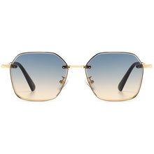 Load image into Gallery viewer, Peekaboo gold metal sunglasses for men retro uv400 2022 square sun glasses for women gradient lens brown