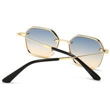 Load image into Gallery viewer, Peekaboo gold metal sunglasses for men retro uv400 2022 square sun glasses for women gradient lens brown