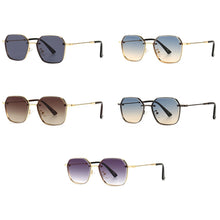 Load image into Gallery viewer, Peekaboo gold metal sunglasses for men retro uv400 2022 square sun glasses for women gradient lens brown