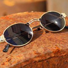 Load image into Gallery viewer, Peekaboo gold retro round sunglasses vintage men 2023 summer metal punk sun glasses for women oval anti blue light uv400 unisex