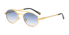 Load image into Gallery viewer, Peekaboo green blue mirror sunglasses for men double bridge retro style round sun glasses for women full metal uv400 gift items