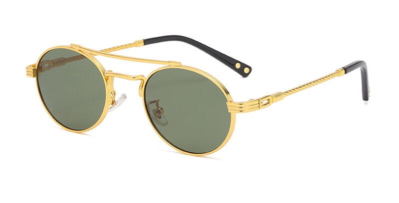 Peekaboo green blue mirror sunglasses for men double bridge retro style round sun glasses for women full metal uv400 gift items