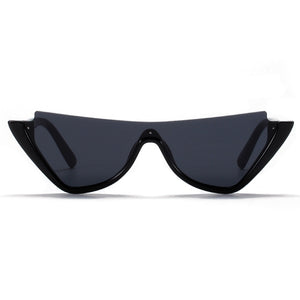 Peekaboo half frame sunglasses for women retro style black leopard ladies sun glasses cat eye uv400 female drop shipping 2022