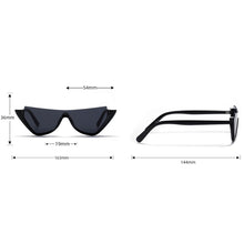 Carica l&#39;immagine nel visualizzatore di Gallery, Peekaboo half frame sunglasses for women retro style black leopard ladies sun glasses cat eye uv400 female drop shipping 2022