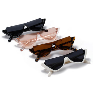 Peekaboo half frame sunglasses for women retro style black leopard ladies sun glasses cat eye uv400 female drop shipping 2022