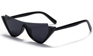Peekaboo half frame sunglasses for women retro style black leopard ladies sun glasses cat eye uv400 female drop shipping 2022