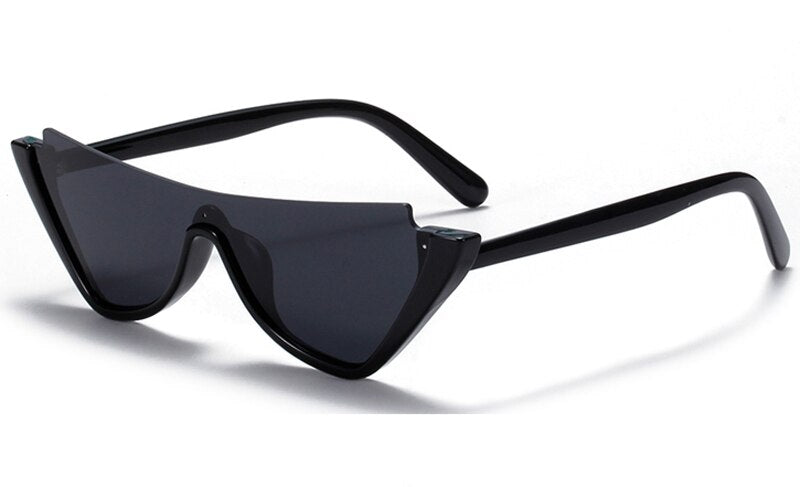 Peekaboo half frame sunglasses for women retro style black leopard ladies sun glasses cat eye uv400 female drop shipping 2022