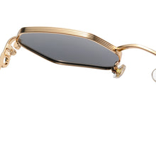 Load image into Gallery viewer, Peekaboo hexagonal glasses for men metal gold black brown uv400 female sunglasses round man gift items 2023 summer vintage