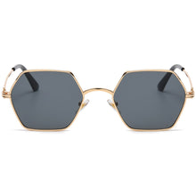 Load image into Gallery viewer, Peekaboo hexagonal glasses for men metal gold black brown uv400 female sunglasses round man gift items 2023 summer vintage