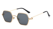 Load image into Gallery viewer, Peekaboo hexagonal glasses for men metal gold black brown uv400 female sunglasses round man gift items 2023 summer vintage