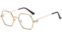Load image into Gallery viewer, Peekaboo hexagonal glasses for men metal gold black brown uv400 female sunglasses round man gift items 2023 summer vintage