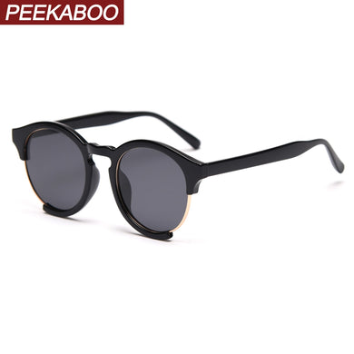 Peekaboo korean style ladies sun glasses polarized retro male vintage sunglasses for men round frame uv400  2023