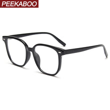 Load image into Gallery viewer, Peekaboo korean style square glasses for men TR90 frame transparent optical glasses frame women male leopard clear lens winter