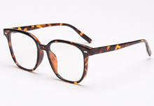 Load image into Gallery viewer, Peekaboo korean style square glasses for men TR90 frame transparent optical glasses frame women male leopard clear lens winter