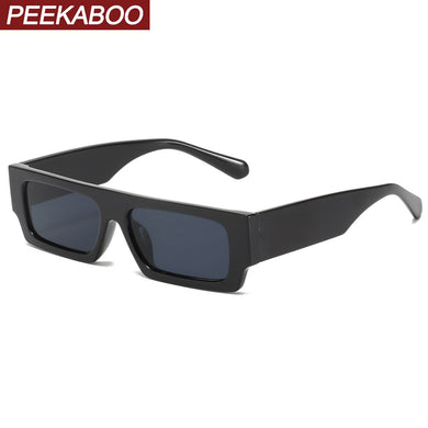 Peekaboo male black flat top sunglasses women square pink uv400 rectangular glasses for men leopard 2023 accessories